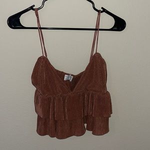 Cropped Ruffle Tank Top